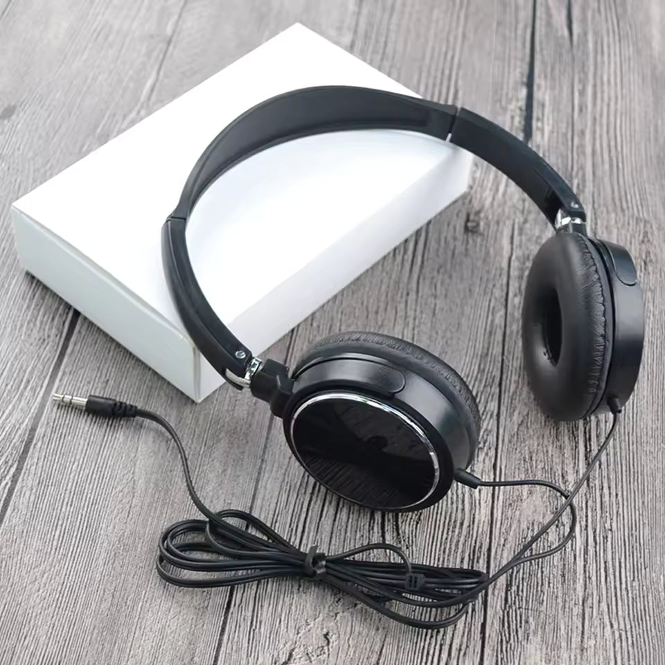 Wired Computer Headphone Foldable Portable Music Gaming Headset Noise Canceling Sports Earphone Stereo Headset