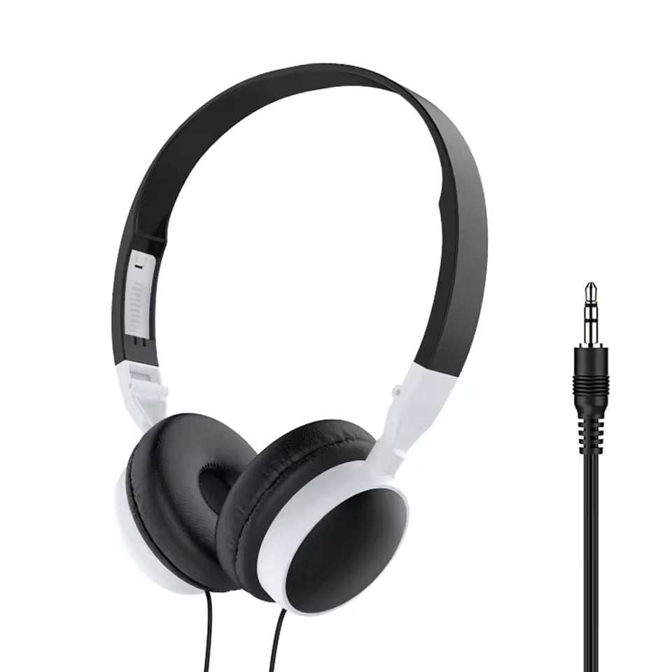 Wired Computer Headphone Foldable Portable Music Gaming Headset Noise Canceling Sports Earphone Stereo Headset