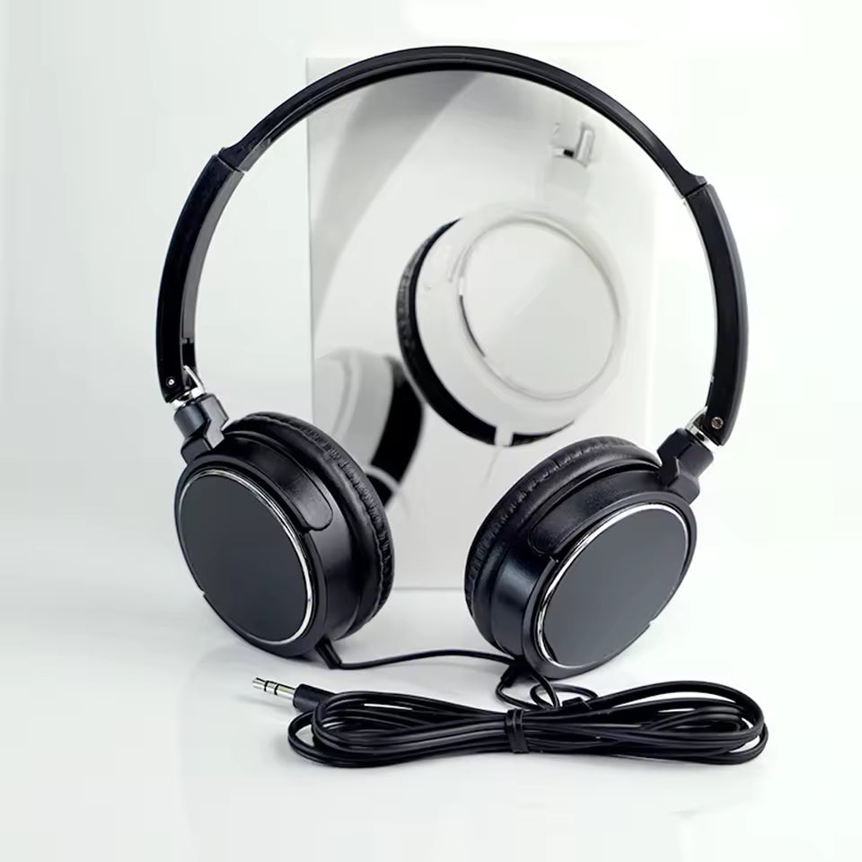 Wired Computer Headphone Foldable Portable Music Gaming Headset Noise Canceling Sports Earphone Stereo Headset
