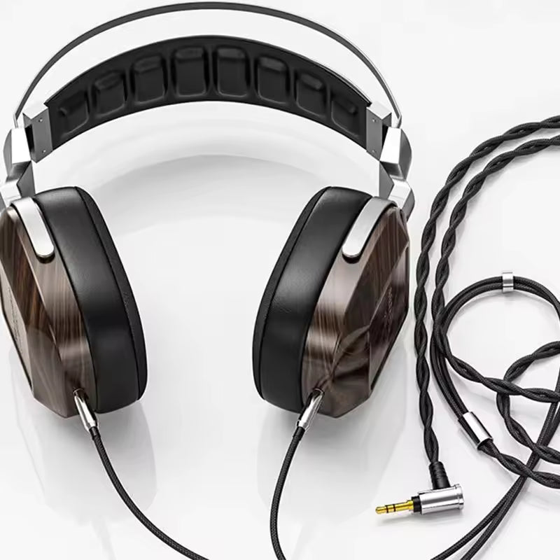 BLON B60 HIFI Headphone 50mm Beryllium Coated Diaphragm Wooden High Fidelity High Purity Copper Wired Headset