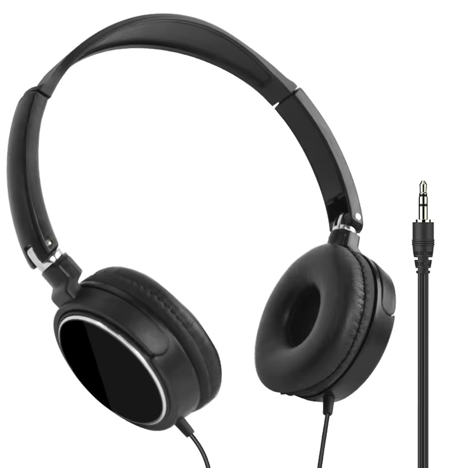 Wired Computer Headphone Foldable Portable Music Gaming Headset Noise Canceling Sports Earphone Stereo Headset