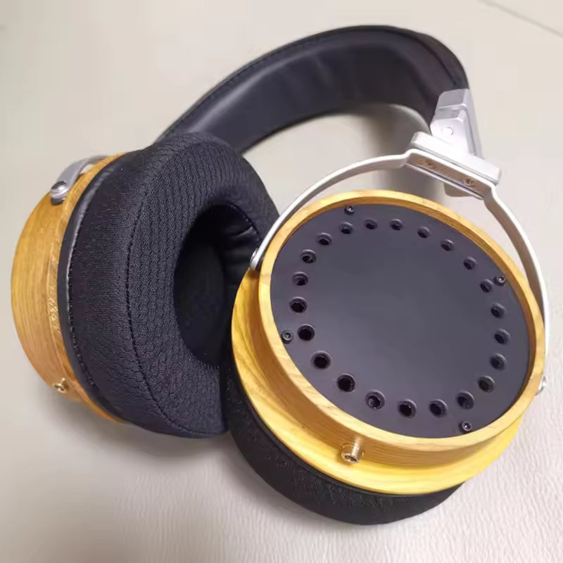 Headphones DIY Open Back Type Headphones Housing Sheepskin Leather Headband 50MM 70MM Wodden Headphones DIY