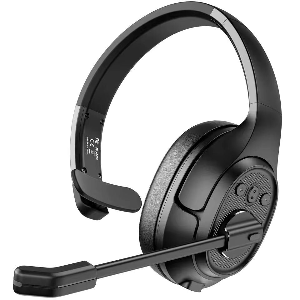 EKSA H1 Wireless Headset Bluetooth 5.0 Headphones With Mic ENC Call Noise Cancelling 30H Playtime For Driver Call Center Office