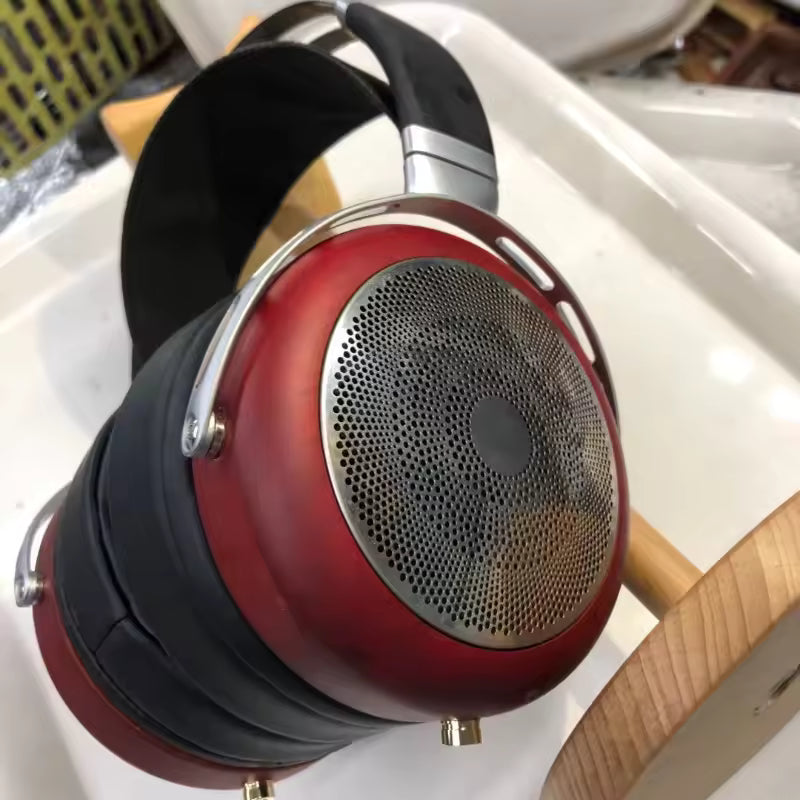 Soild Wood Headphone Case Custom 50/53mm Fever HiFi Level Monitoring High-end Headphone Open Shell Headest Red Wood Decoration