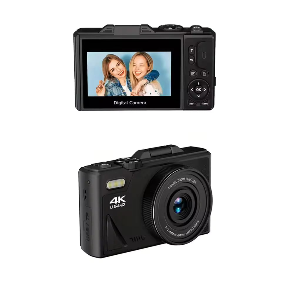 64MP 18X Digital Zoom 4K Camera for Photography Video Vlogging Camcorder for YouTube Blog 3'' Flip Screen Selfie Webcam Cameras