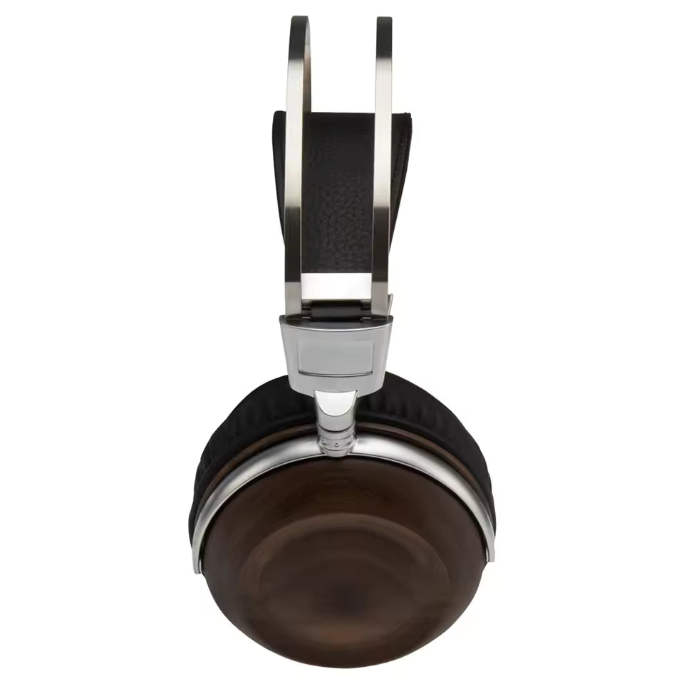 Monitoring HIFI Headphones 50mm Dynamic Wooden Earphone Over-the -Ear Bass Stereo Studio Audio Monitoring Metal Headset