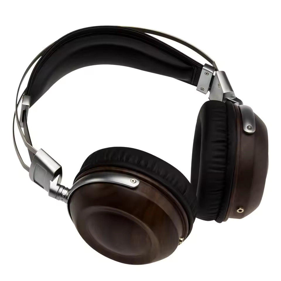 Monitoring HIFI Headphones 50mm Dynamic Wooden Earphone Over-the -Ear Bass Stereo Studio Audio Monitoring Metal Headset