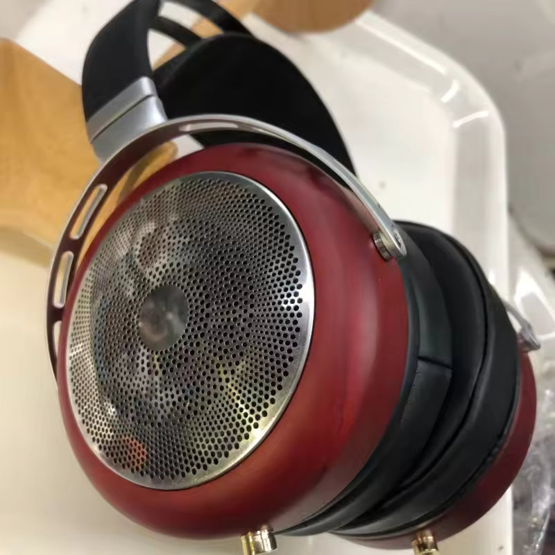 Soild Wood Headphone Case Custom 50/53mm Fever HiFi Level Monitoring High-end Headphone Open Shell Headest Red Wood Decoration