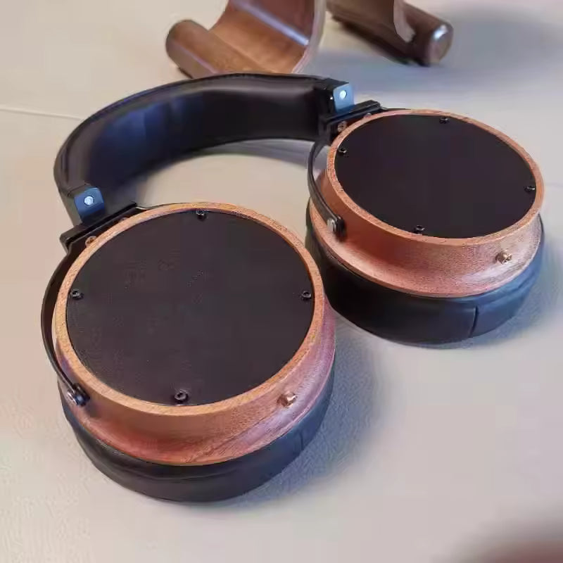 Headphones DIY Open Back Type Headphones Housing Sheepskin Leather Headband 50MM 70MM Wodden Headphones DIY