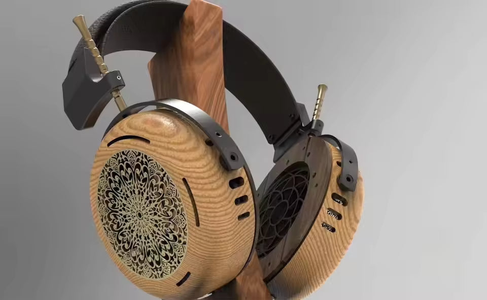 HD audiophile headphones handmade DIY Wood material