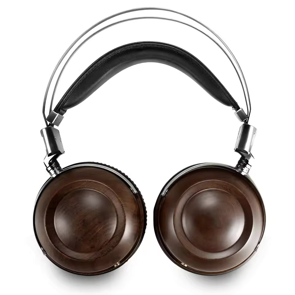 Monitoring HIFI Headphones 50mm Dynamic Wooden Earphone Over-the -Ear Bass Stereo Studio Audio Monitoring Metal Headset
