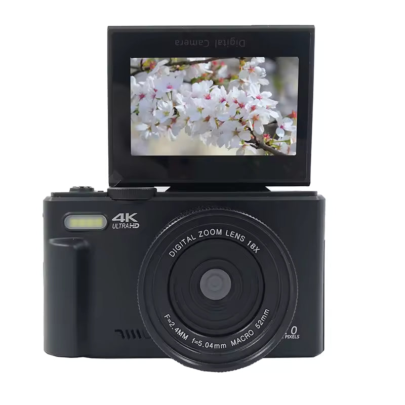 64MP 18X Digital Zoom 4K Camera for Photography Video Vlogging Camcorder for YouTube Blog 3'' Flip Screen Selfie Webcam Cameras