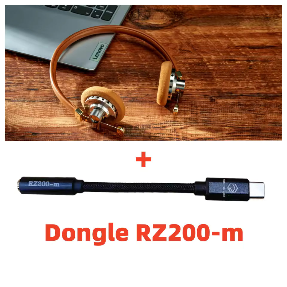 ROSESELSA Distant Mountain Headphone 40mm Diaphragm Driver Wired Classic Retro HIFI Headset Coaxial CNC Lambskin Headband