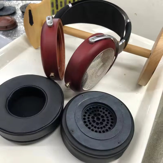 Soild Wood Headphone Case Custom 50/53mm Fever HiFi Level Monitoring High-end Headphone Open Shell Headest Red Wood Decoration