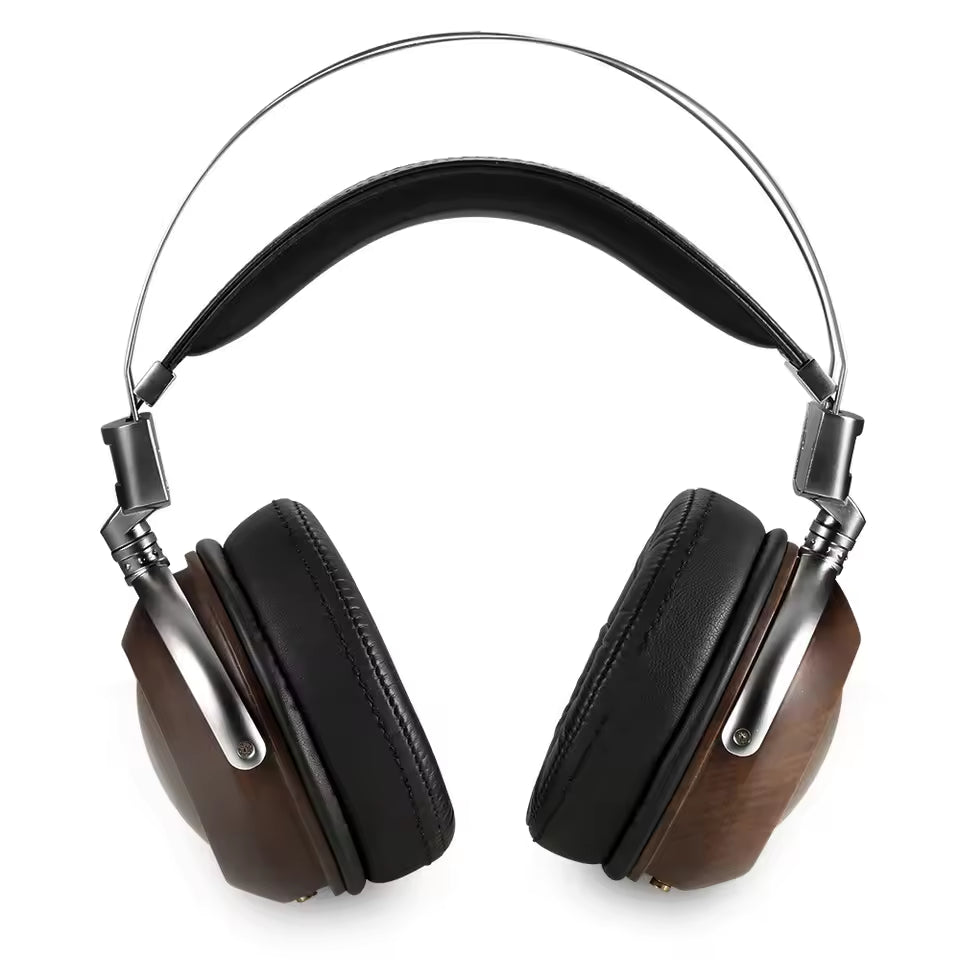 Monitoring HIFI Headphones 50mm Dynamic Wooden Earphone Over-the -Ear Bass Stereo Studio Audio Monitoring Metal Headset