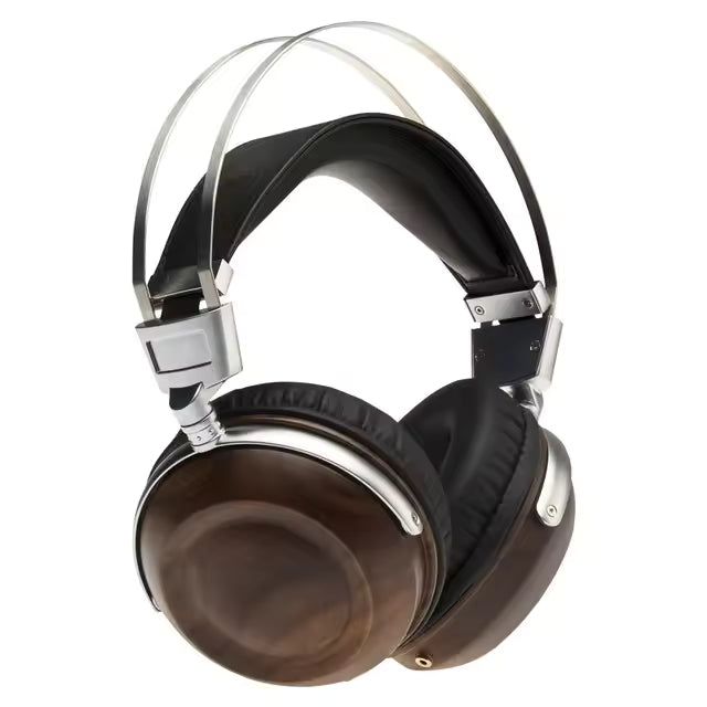Monitoring HIFI Headphones 50mm Dynamic Wooden Earphone Over-the -Ear Bass Stereo Studio Audio Monitoring Metal Headset